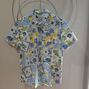 Crewcuts Blue and Yellow Patchwork Casual Shirt